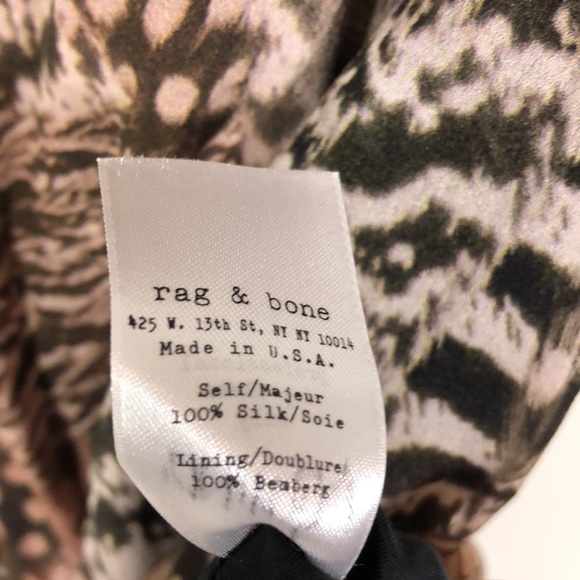 🆕rag & bone>Silk elastic waist flora fauna dress - Picture 5 of 6